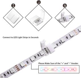 img 2 attached to 💡 10Packs of LUNERKU 4 Pin RGB LED Light Strip Connector for SMD 5050 Multicolor LED Strip - Unwired Gapless Solderless Snap Down Connector - LED Rope Tape Strip Adapter - 10mm PBC LED Strip to Strip - Enhance SEO