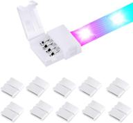 💡 10packs of lunerku 4 pin rgb led light strip connector for smd 5050 multicolor led strip - unwired gapless solderless snap down connector - led rope tape strip adapter - 10mm pbc led strip to strip - enhance seo логотип