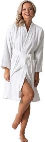 img 2 attached to 🛀 Pamper Yourself with Luxurious Women's Turkish Terry Kimono Collar Bathrobes: Super-Soft, Absorbent, and Oh-So-Comfortable!