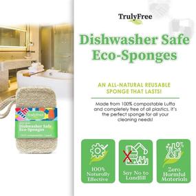 img 3 attached to 🌱 Organic Luffa Cleaning Sponges, 3 Pack - Eco-friendly Dish Scrubber, Reusable Kitchen Sponge, Compostable Scouring Pad - Durable, Truly Free - Ideal for Dishwashing, Kitchen Cleaning - Top-Quality Cleaning Supplies