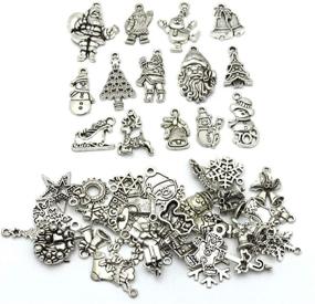 img 2 attached to 🎄 JIALEEY Wholesale Christmas Charms: Tibetan Silver Metal Beads for DIY Jewelry Crafting and Ornaments