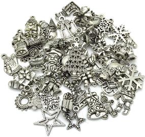 img 3 attached to 🎄 JIALEEY Wholesale Christmas Charms: Tibetan Silver Metal Beads for DIY Jewelry Crafting and Ornaments