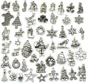 img 4 attached to 🎄 JIALEEY Wholesale Christmas Charms: Tibetan Silver Metal Beads for DIY Jewelry Crafting and Ornaments