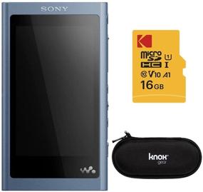 img 4 attached to 🎧 Тонкий музыкальный плеер Sony NW-A55 16GB Walkman Hi-Res Digital (Moonlight Blue) с прочным чехлом Knox Gear Hardshell и дополнительной картой памяти microSDHC на 16 ГБ (3 предмета)