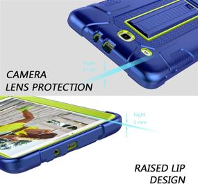 img 3 attached to 📱 Premium Heavy Duty Shockproof Case for Galaxy Tab E 9.6 inch - Elegant Choise Case with Kickstand, Yellow/Blue