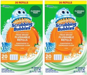 img 1 attached to Toilet Fresh Brush Flushable Refills 🚽 20 CT (Pack of 2) by Scrubbing Bubbles