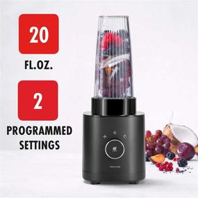 img 3 attached to 🥤 Zwilling Enfinigy Personal Blender: Ultimate Blending with Piranha Teeth Cross Blade, BPA Free, 20 fl oz Travel Cup and Lid in Black