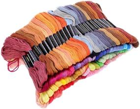 img 4 attached to VORCOOL Premium Rainbow Color Embroidery Floss: Soft Cotton Cross Stitch Threads - 100 Skeins, 8M in Random Colors