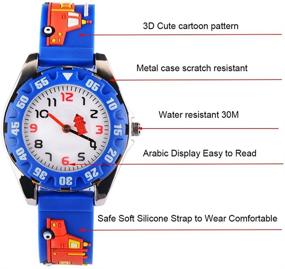 img 2 attached to 🚒 Venhoo Kids Watches 3D Cartoon Fire Truck Waterproof Silicone Children Toddler Wrist Watches Gifts for 3-9 Year Old Little Boys