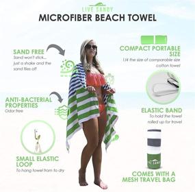 img 1 attached to 🏖️ Ultimate Microfiber Beach Towel - Oversized, Quick Dry & Sand Free - Ideal for Travel, Pool & Beach - Absorbent Bath Towel & Beach Accessories