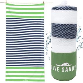 img 4 attached to 🏖️ Ultimate Microfiber Beach Towel - Oversized, Quick Dry & Sand Free - Ideal for Travel, Pool & Beach - Absorbent Bath Towel & Beach Accessories