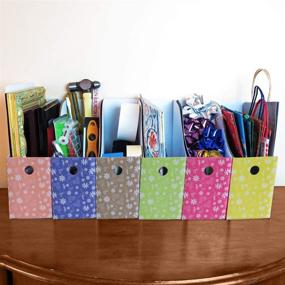 img 3 attached to 🌸 Evelots Flower Patterned Magazine File Organizer Holder - 4 Inch Wide - Set of 6 with Labels