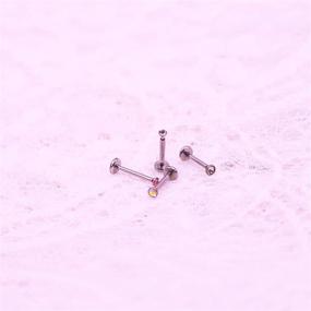 img 3 attached to 💎 CHARM ONLINE Half Ball Top Push in Threadless 316L Surgical Steel Flat Back Nose Stud – Nose Piercing Jewelry with CZ Lip Stud & Bone Studs