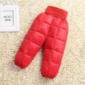 img 3 attached to 👶 Elastic Windproof Snow Pants: Lightweight & Warm Down Pants for Happy Cherry Baby Boys and Girls