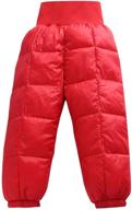 👶 elastic windproof snow pants: lightweight & warm down pants for happy cherry baby boys and girls logo