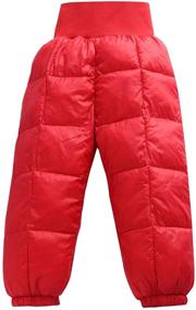 img 4 attached to 👶 Elastic Windproof Snow Pants: Lightweight & Warm Down Pants for Happy Cherry Baby Boys and Girls