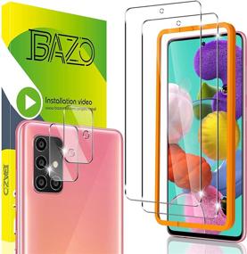 img 4 attached to 📱 [2+2 Pack] BAZO Tempered Glass Screen Protector for Samsung Galaxy A51 5G / 4G / 5G UW - Enhanced Camera Lens Protection with Easy Installation Frame - Case Friendly - Anti-Scratch - Crystal Clear HD Clarity