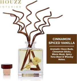 img 1 attached to HOUZZ Interior Holiday Reed Diffuser Set – Cinnamon Spiced Vanilla, Clove, Almond, and Vanilla – Enhance Your Festive Decor with Natural Essential Oil Room Scent – Reed Infuser Sticks