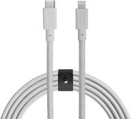 native union belt cable usb-c в lightning - 10 футов mfi-сертифицированный ультрадолговечный армированный кабель для iphone/ipad (облако белое) логотип