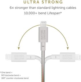 img 2 attached to NATIVE UNION Belt Cable USB-C в Lightning - 10 футов MFi-сертифицированный ультрадолговечный армированный кабель для iPhone/iPad (облако белое)