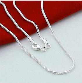 img 1 attached to 📿 10pcs Silver Plated 22 Inch Snake Chain Necklace with One Pendant - 1.2MM (22"×22")