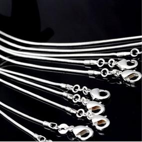 img 3 attached to 📿 10pcs Silver Plated 22 Inch Snake Chain Necklace with One Pendant - 1.2MM (22"×22")