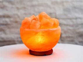 img 3 attached to 🔮 Enhance Your Space with the Rakaposhi Natural Himalayan Salt Chip Bowl Lamp: Authentic Stone Mineralamp of Premium Quality Wood Base with Dimmer Switch