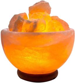 img 4 attached to 🔮 Enhance Your Space with the Rakaposhi Natural Himalayan Salt Chip Bowl Lamp: Authentic Stone Mineralamp of Premium Quality Wood Base with Dimmer Switch
