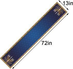 img 1 attached to 🍽️ Liven up your kitchen and dining room with the Rainlemon Linen Hanukkah Table Runner - A perfect Jewish Chanukah Menorah Festival Kitchen Dining Room Table Decoration