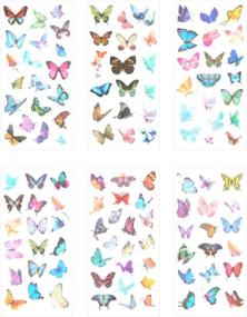 img 3 attached to Colorful Butterfly Washi Planner Stickers for Diary, Album, and Notebook 12 Sheets/Pack - Decorative Adhesive Sticker Set for Craft Scrapbooking