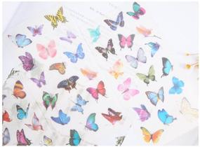 img 1 attached to Colorful Butterfly Washi Planner Stickers for Diary, Album, and Notebook 12 Sheets/Pack - Decorative Adhesive Sticker Set for Craft Scrapbooking