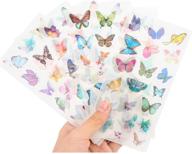 colorful butterfly washi planner stickers for diary, album, and notebook 12 sheets/pack - decorative adhesive sticker set for craft scrapbooking logo