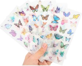 img 4 attached to Colorful Butterfly Washi Planner Stickers for Diary, Album, and Notebook 12 Sheets/Pack - Decorative Adhesive Sticker Set for Craft Scrapbooking