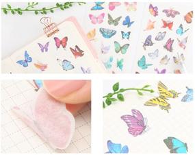 img 2 attached to Colorful Butterfly Washi Planner Stickers for Diary, Album, and Notebook 12 Sheets/Pack - Decorative Adhesive Sticker Set for Craft Scrapbooking