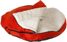 img 1 attached to 🐾 Sofantex Plush Pet Bed Cave - Perfect for Small to Medium Size Dogs and Cats, Red, 25 inches