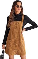 👗 corduroy pinafore overall with pockets for women's jumpsuits, rompers & overalls by floerns logo