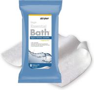 essential bath cleansing washcloths - rinse free, fragrance-free ultra-soft and thick bath wipes - 8 cloths in 1 package logo