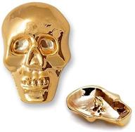 🪦 gold metal skull button with shank - 4-pcs, 18mm x 26mm, tr-10599 logo