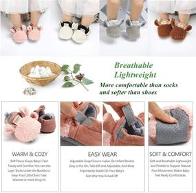 img 3 attached to 🧦 Warm & Soft Myleleya Infant Baby Booties for Cozy Winter Days: Cute Baby Crib Socks Shoes for Newborns & Toddlers