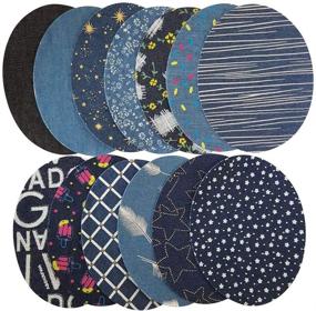 img 4 attached to 👖 Healifty 13Pcs Denim Patches: Iron-On Appliques for Clothing & DIY Jeans Repair - Random Colors Included