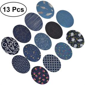 img 3 attached to 👖 Healifty 13Pcs Denim Patches: Iron-On Appliques for Clothing & DIY Jeans Repair - Random Colors Included