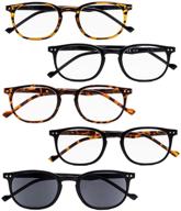 👓 enhance your style and vision with bfoco retro reading glasses - 5 pairs for women and men, including reading sunglasses logo