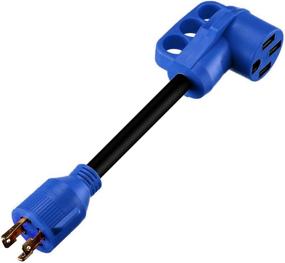 img 4 attached to 🔌 Miady 30 AMP Male 4-Prong Locking Plug to 50 AMP Female RV Generator Adapter - 12 Inch STW 10/4 Power Cord