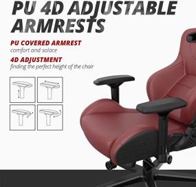 img 3 attached to 🪑 ANDASEAT Kaiser 2 Gaming Chair: Adjustable Swivel Rocker Recliner for Ultimate Comfort, Headrest and Lumbar Pillow, E-Sports Style (RED1)
