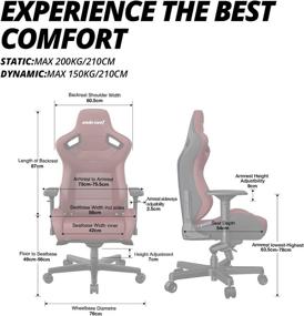 img 1 attached to 🪑 ANDASEAT Kaiser 2 Gaming Chair: Adjustable Swivel Rocker Recliner for Ultimate Comfort, Headrest and Lumbar Pillow, E-Sports Style (RED1)