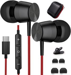 img 4 attached to 🎧 USB C Noise Isolation Earbuds with Mic for OnePlus 9 Pro, Samsung S21 Ultra, iPad Pro, Galaxy S21+, S20 FE, Note 20 Ultra, Google Pixel - In-Ear Headphones, Wired Earphones