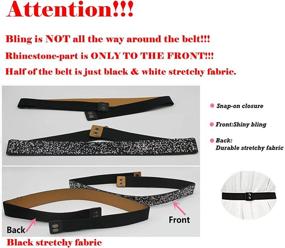 img 3 attached to 💎 Sparkling Rhinestone Elastic Belts for Women – Elevate Your Accessory Game with ALAIX Stretchy Glamour