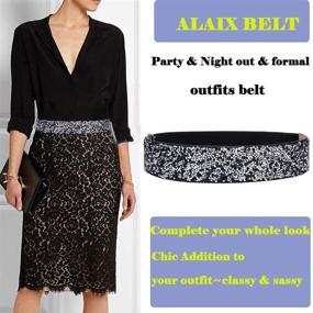 img 2 attached to 💎 Sparkling Rhinestone Elastic Belts for Women – Elevate Your Accessory Game with ALAIX Stretchy Glamour