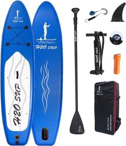 img 4 attached to H2OSUP 10.6ft Inflatable Paddle Board: Durable SUP with Backpack & Kayak Seat Compatibility