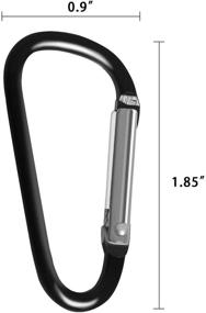 img 3 attached to 🔑 100 Pack Aluminum Carabiner Keychain Clips Bulk - Small D-Shape Key Chain Rings in Black - UPINS Caribeener Clips